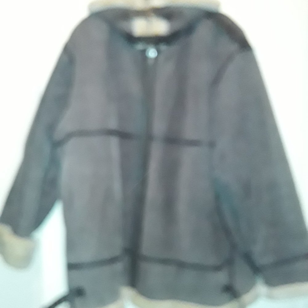 Komitor Womens Brown Leather jacket with polyester lining size 3X